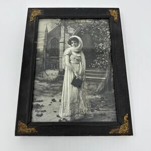 Antique "A Favorite Walk" Ullman-Style Early Halftone Print and Frame Wall Art